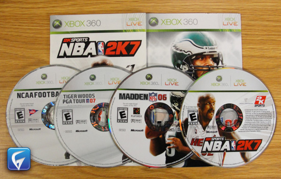 MADDEN 06, NBA 2K7, NCAA FOOTBALL 07, TIGER WOODS PGA TOUR 07